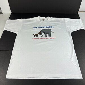VTG 90s Republicans Political Cartoon Shirt Adult Extra Large Single Stitch Tee